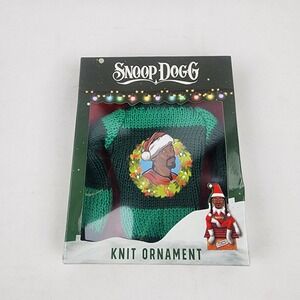 Snoop Dogg Green Wreath  Christmas Ornament Knit Sweater New In Box Hood‎